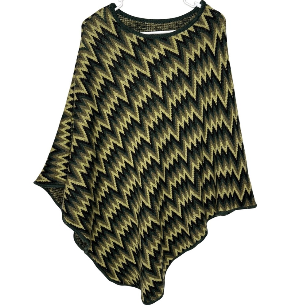 $1250 Missoni Wool Poncho‎ Made in Italy Chevron Zig Zag Asymmetrical Cape Shawl